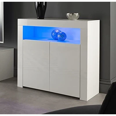 Abbildung von MMT Furniture Designs Ltd SIb02White Sideboard, Holz, weiß, 90 x 35 83 cm (B T H)