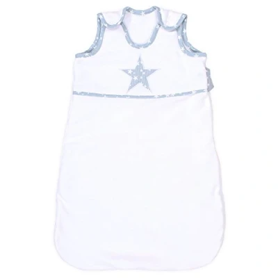 Abbildung von babybay Schlafsack Organic Cotton, weiß Applikation Stern azurblau Sterne