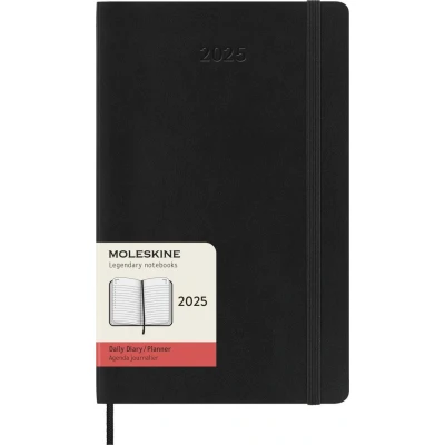 Abbildung von Moleskine Daily Planner, 12 Monate Tagesplaner 2025, Weicher Einband und Elastischer Verschluss, Farbe SaphirBlau, Großes Format 13x21 cm