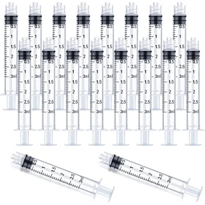 Abbildung von 30 Stück 3ml Luer Lock Spritze,Einzeln Steril Versiegelt 3 ml Kunststoff Spritze Ohne Nadel, Für Wissenschaftliche Laboratorien, Epoxidharz, Handwerk, Fütterung von Haustieren (3 ml)