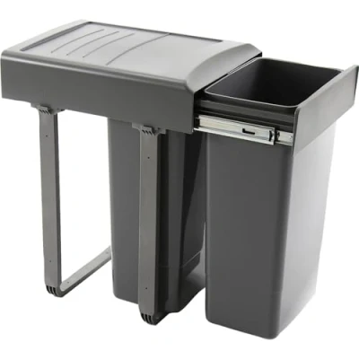 Abbildung von EKOTECH Einbau Abfallsammler Mega 45 2 x 26 Liter Kunststoff Grau