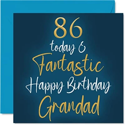 Abbildung von Stuff4 Fantastische Geburtstagskarte zum 86. Geburtstag für Großvater 86 Today &amp; Fantastic von Enkelin, Großvater, Geburtstagsgeschenk, 145 mm x