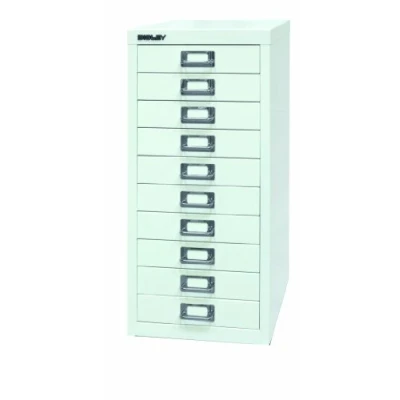 Abbildung von BISLEY MultiDrawer, 29er Serie, DIN A4, 10 Schubladen, Metall, 696 Verkehrsweiß, 38 x 27.9 59 cm