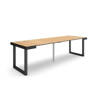 Abbildung von Skraut Home Ausziehbarertisch Multifunktionaler ausziehbarer 260 Für 12 Gäste Massivholz Beine Moderner Stil Eiche