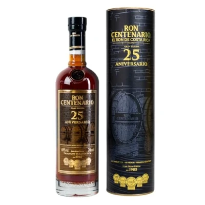 Abbildung von Ron Centenario Gran Reserva 25 Aniversario Hergestellt im Solera Verfahren und liebevoller Handarbeit Ausgezeichnet mit der Silbermedaille beim German Rum Award 700ml