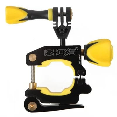 Abbildung von iSHOXS ProMount Basic Action Cam Fahrrad Lenkerhalterung Professioneler Aluminium Halter passend für GoPro Hero und kompatible Kameras Rohr Durchmesser 20 32mm Schwarz