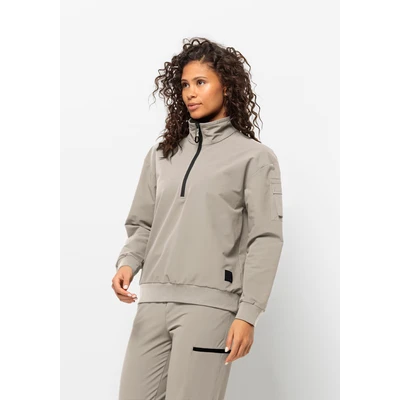 Abbildung von Jack Wolfskin Wandermood Halfzip W Sweatshirt, Damen, Größe: Large, Dusty grey