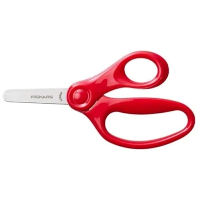 Abbildung von Fiskars Kinderschere, Ab 6 Jahren, Länge: 13 cm, Für Rechts und Linkshänder, Metall Klinge/Kunststoff Griffe, Rot, 1064071
