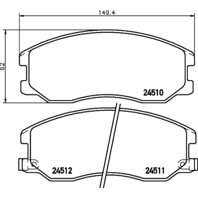 Abbildung von HELLA 8DB 355 013 121 Bremsbelagsatz mit akustischer Verschleißwarnung CHEVROLET: Captiva, Captiva Sport, OPEL: Antara