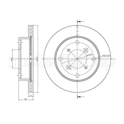 Abbildung von METELLI 23 0691 Bremsscheibe 231,0 17,0 4 64,0 Belüftet SUZUKI: SWIFT 2 Schragheck, Stufenheck, Alto IV, SUBARU: JUSTY