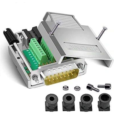 Abbildung von PENGLIN Stecker DB15 ohne Löten, 2 Reihen, Metallgehäuse, 15 polig, RS232 D SUB, männlich, serieller Adapter
