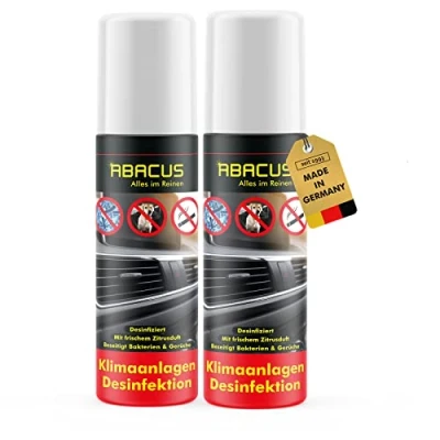 Abbildung von ABACUS® Klimaanlagen Desinfektion, Klimaanlagenreiniger Auto, Desinfektion Klimadesinfektion, und Reinigung für Klimaanlagen, 2x 200ml (7301)