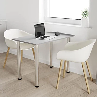 Abbildung von AKKE mikon 60x40 Esszimmertisch Esstisch Tisch mit Chrombeinen Küchentisch Bürotisch Light Graphite