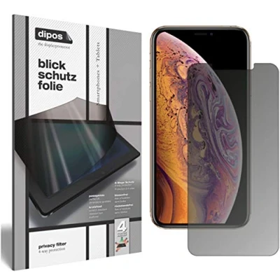 Abbildung von dipos I Blickschutzfolie matt kompatibel mit Apple iPhone XS Sichtschutz Folie Display Schutzfolie Privacy Filter