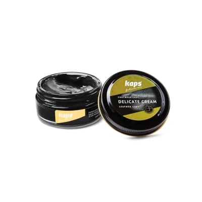 Abbildung von Kaps Schuhcreme für Glattes und Genarbtes Leder Schuhpflege Delicate Cream (118 Schwarz Black)