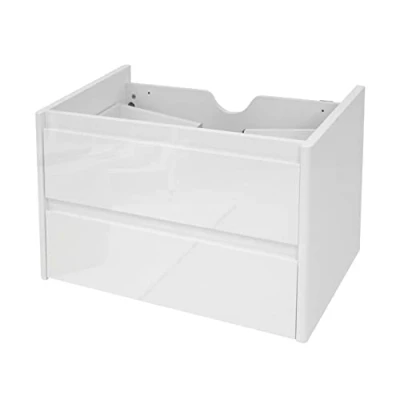Abbildung von Mendler Waschbeckenunterschrank HWC B19, Waschtischunterschrank Waschtisch Badezimmer, Hochglanz Soft Close 50x60cm weiß