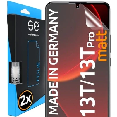 Abbildung von se® für Xiaomi 13T Pro / Schutzfolie Entspiegelt 2x Folien im SET aus Deutschland, Folie Matt, matte Displayfolie, Mi Alternative Schutzglas