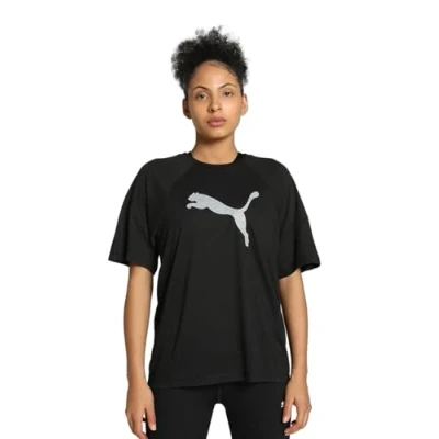 Abbildung von Puma Evostripe Graphic TEE Tshirt print, Damen, Größe: Medium, Black