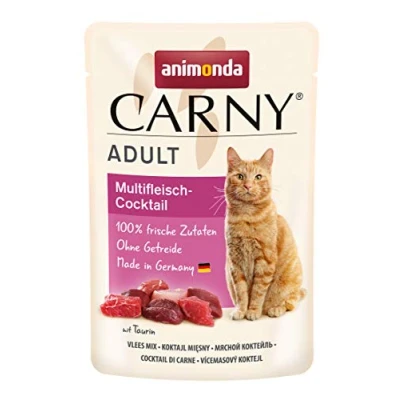 Abbildung von animonda Carny Adult Multifleisch Cocktail (12 x 85 g), Katzennassfutter für ausgewachsene Katzen, Nassfutter mit 100 % frischen, fleischlichen Zutaten, Katzenfutter ohne Getreide und Zucker