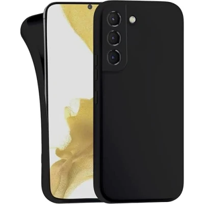 Abbildung von MyGadget Hülle kompatibel mit Samsung Galaxy S22 robuste Handyhülle TPU Case Slim Silikonhülle Back Cover Kratzfest Schutzhülle Matt Schwarz