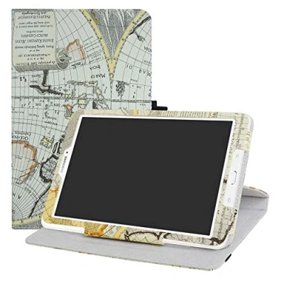 Abbildung von LFDZ Kompatibel mit Galaxy Tab E 9.6 Drehbarer Hülle,360 Stand Cover Premium Schutzhülle Tasche Etui Ständerfunktion Case für 9.6&quot; Samsung T560 T561 Tablet,Landkarte