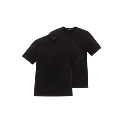 Abbildung von SCHIESSER Halbarm American T Shirt V Ausschnitt Doppelpack schwarz Gr. XXL