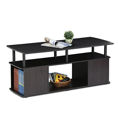 Abbildung von Furinno JAYA Utility Design Couchtisch, Schwarz, 48 (D) x 119.9 (W) 51.1 (H) cm