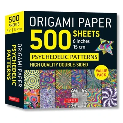 Abbildung von Origami Paper 500 Sheets Psychedelic Patterns: Tuttle Paper: Double sided Printed With 12 Different Designs Instructions for 5 Projects Included