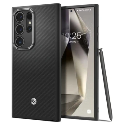 Abbildung von Spigen Enzo Aramid Hülle Kompatibel mit Samsung Galaxy S24 Ultra Schwarz