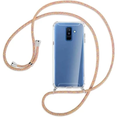 Abbildung von Handykette kompatibel mit Samsung Galaxy A6 Plus 2018 Handyhülle Transparent Silikon Schutzhülle Necklace Hülle Band Handy Kette Case Schnur zum Umhängen,Rainbow