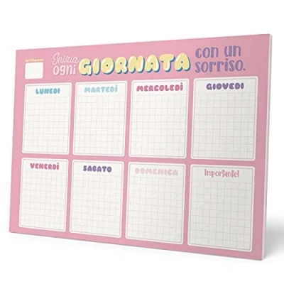 Abbildung von Grupo Erik Wochenplaner Block A3 Terminplaner Carouge auf Italienisch Schreibtischunterlage Kinder und Erwachsene Kalender Planer Tischkalender ohne Datum
