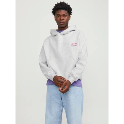 Abbildung von Jack &amp; Jones Jorsantorini Graphic Kapuzenpullover, Herren, Größe: XS, White melange