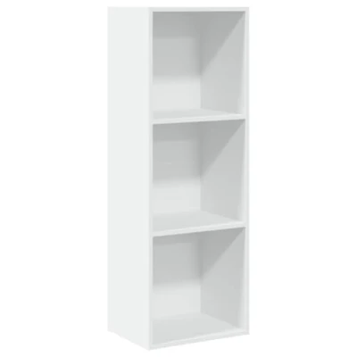 Abbildung von vidaXL Bücherregal, Bücherschrank Regal mit Stauraum, Standregal für Wohnzimmer Büro, Büroregal Aktenregal Aufbewahrungsregal, Weiß Holzwerkstoff