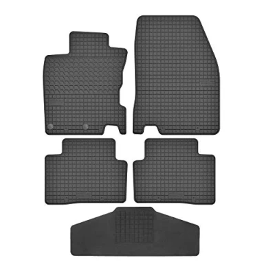 Abbildung von Fußmatten Vorne, Hinten + Tunnel Matte 5er Set für Nissan Qashqai 2 2013 2020 J11 Gummi Gumimatten