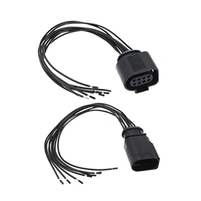 Abbildung von VGOL 2 Stück Hinterer Parksensor Kabelbaum Stecker 1J0973714 1J0973814 Kompatibel mit VW Audi Seat 8 poliger Weiblich Männlich Kabelbaumstecker