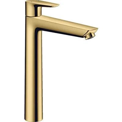 Abbildung von hansgrohe Wasserhahn Talis E (Armatur mit Auslauf Höhe 240 mm), Einhebel Waschtischmischer ohne Ablaufgarnitur, Polished Gold Optic