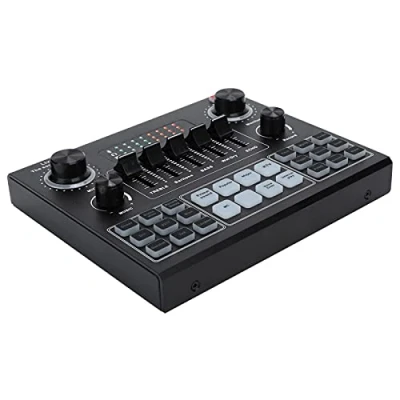 Abbildung von Goshyda Professionelle Soundkarte, V9 Soundkarte Stereo Audio Mixer mit 16 Soundeffekten Handy Computer Live für Computerspiel Übertragung (Bluetooth Version)