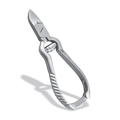 Abbildung von Nagelzange mit Pufferfeder, geriffelten Griffen gewölbter Schneide Kopfschneider für exakten Schnitt Ideal bei kräftigen Nägeln Länge 14 cm Schnittfläche ca.1,5cm