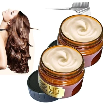 Abbildung von 60ml Tiliraiy Pure Keratin Repair Hair Mask with Argan &amp; Coconut Oil for Dry Damaged Frizzy Hair, Magical Treatment Root Nourishing, 5 Seconds Repairs Damage (2 Pcs)