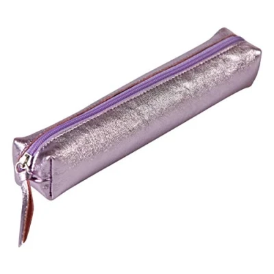 Abbildung von Clairefontaine 410117C Schlampermäppchen Miror Slim, aus Lammleder, 19,5 x 2,5 4cm, 1 Stück, Rosa