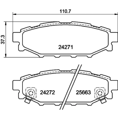Abbildung von HELLA 8DB 355 012 261 Bremsbelagsatz mit akustischer Verschleißwarnung Zubehör SUBARU: Forester III, IV, XV I, TOYOTA: GT86 Coupe