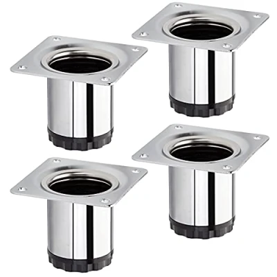 Abbildung von SO TECH® Möbelfuß 4 Stück BRAVO Höhe 50 mm (10 mm) Ø 40 Chrom poliert, höhenverstellbar, aus Stahl, belastbar bis kg pro Stützfuß