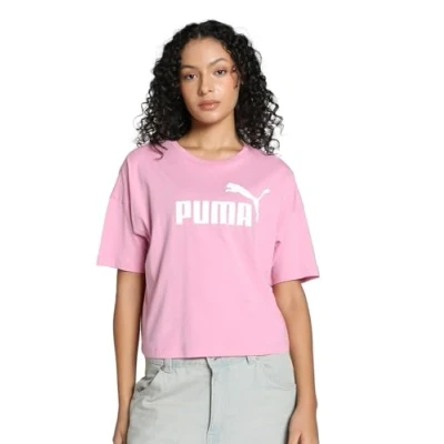 Abbildung von Puma Cropped LOGO TEE Tshirt print, Damen, Größe: Medium, Mauved out