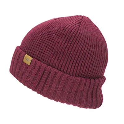 Abbildung von SEALSKINZ Unisex Wasserdichte Rollmützenmütze für Kaltes Wetter Rot, L/XL