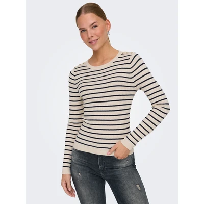 Abbildung von ONLY Strickpullover ONLMILA LS STRIPE BUTTON O NECK CC KNT