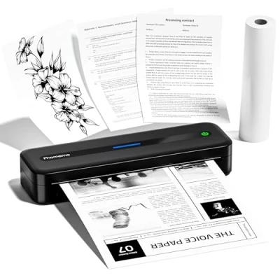 Abbildung von Phomemo M832 Mobiler Drucker A4 für Unterwegs, Tragbarer Thermodrucker Kompatibel mit Windows/macOS/iOS/Android, 300dpi Monochromer Reisedrucker Hause, Foto, Lernen, Schwarz