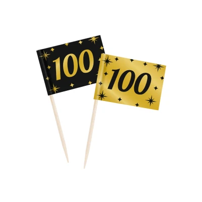Abbildung von Cocktailstäbchen 100 Jahre 6,5 cm 50 Stück
