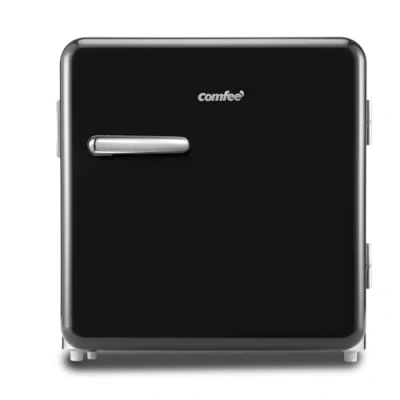 Abbildung von Comfee&#039; RCD50DK2RT(E) kleiner Kühlschrank, 47 Liter, Retro Design, Mini Tisch, einstellbarer Thermostat, leise, geeignet für Zuhause, Büro und Hotel, Schwarz