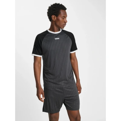 Abbildung von Hummel Pulse Stripe Sport Tshirt, Herren, Größe: Large, Ebony black