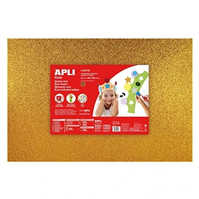 Abbildung von Apli Kids 600x400mm Foam Glitter Sheets Gold (Pack of 3)